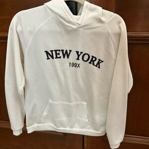 White Hoodie with New York Print